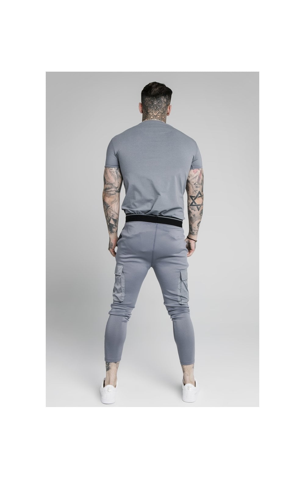 Load image into Gallery viewer, SikSilk Adapt Crushed Nylon Cargo Pant - Blue Slate (4)