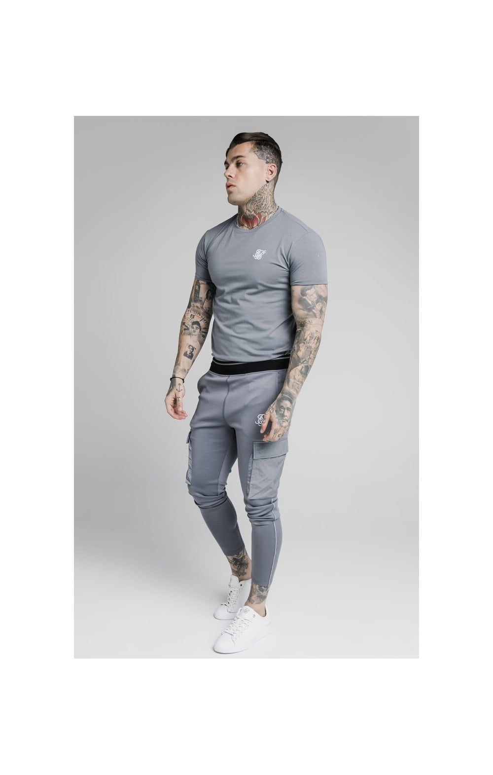 Load image into Gallery viewer, SikSilk Adapt Crushed Nylon Cargo Pant - Blue Slate (3)