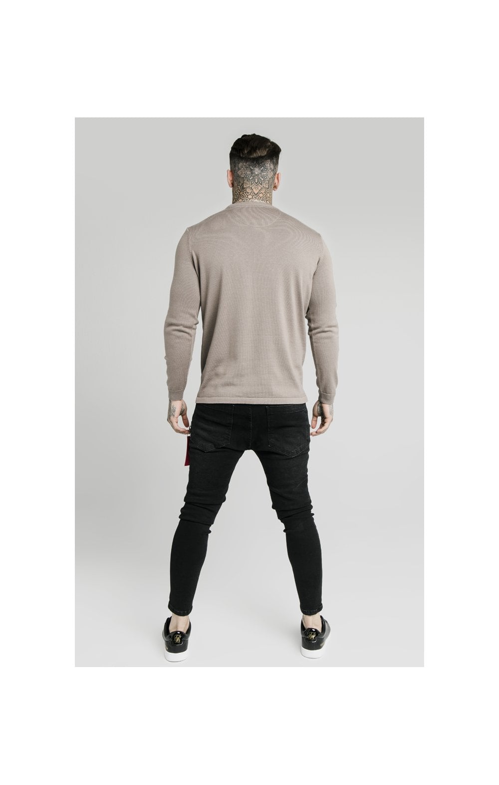 Load image into Gallery viewer, SikSilk High Neck Knitted Prestige Sweater – Grey (4)