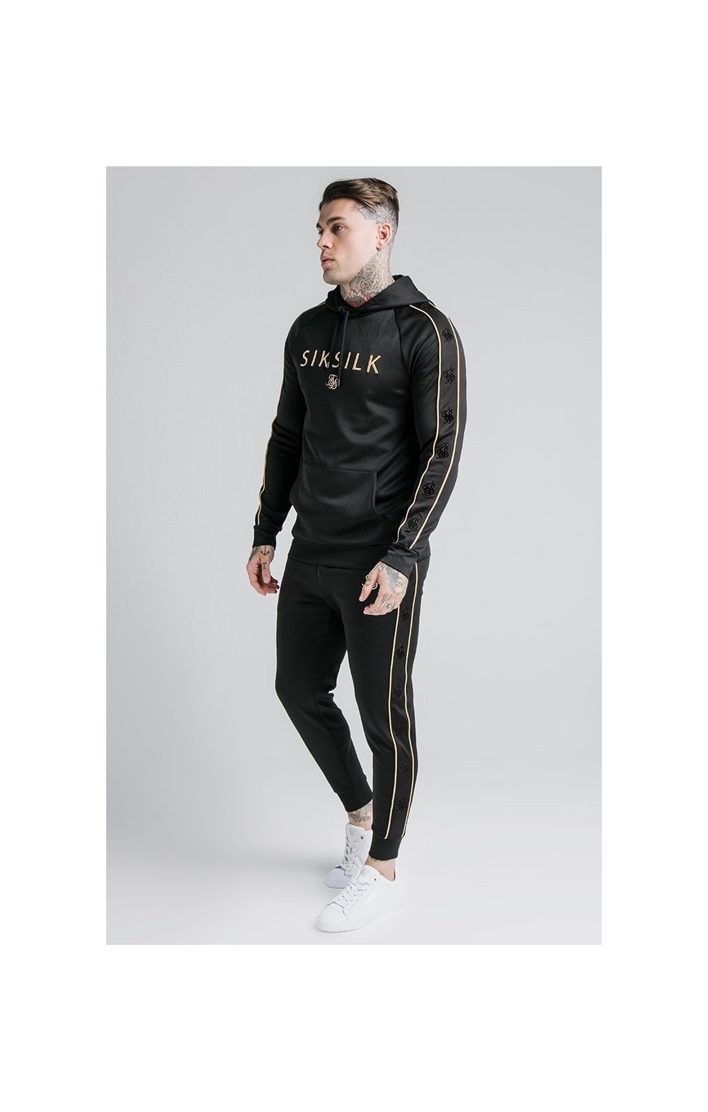 Load image into Gallery viewer, SikSilk Astro Overhead Hoodie - Black &amp; Gold (2)