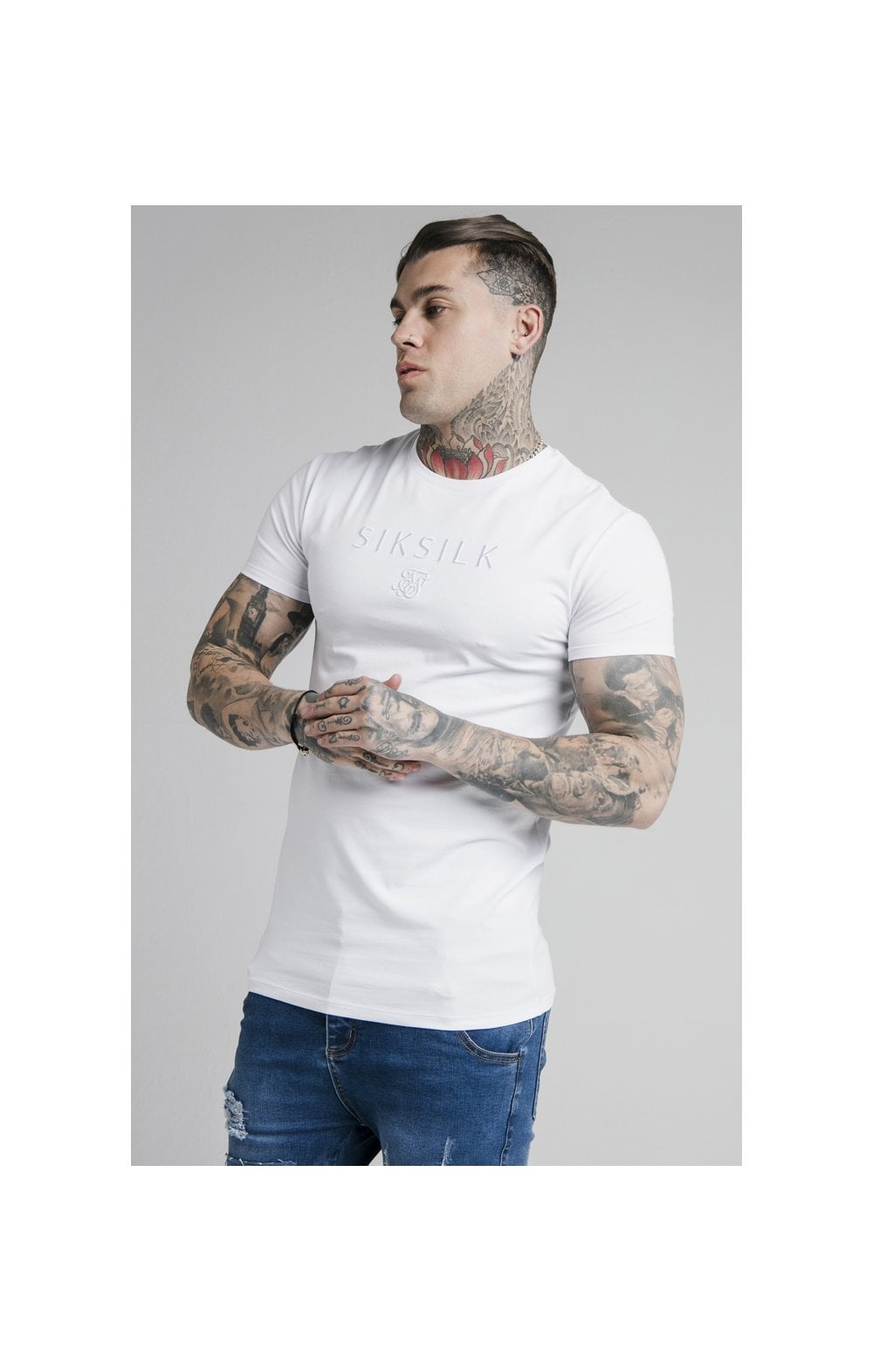 Load image into Gallery viewer, SikSilk S/S Astro Gym Tee - White (1)
