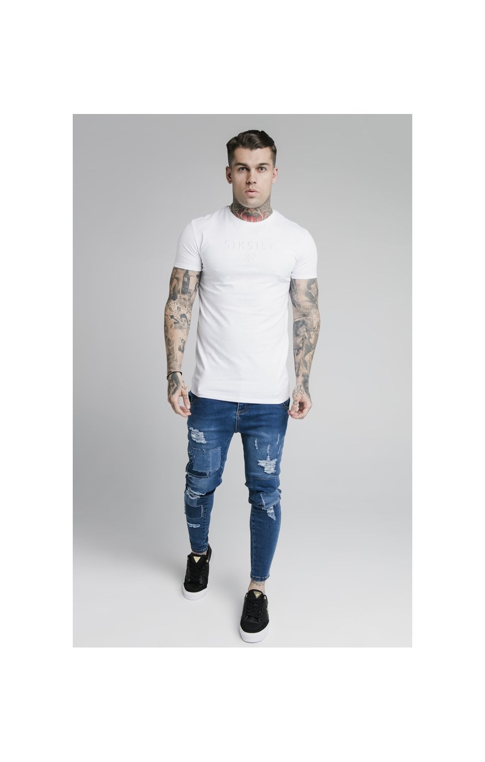 Load image into Gallery viewer, SikSilk S/S Astro Gym Tee - White (2)