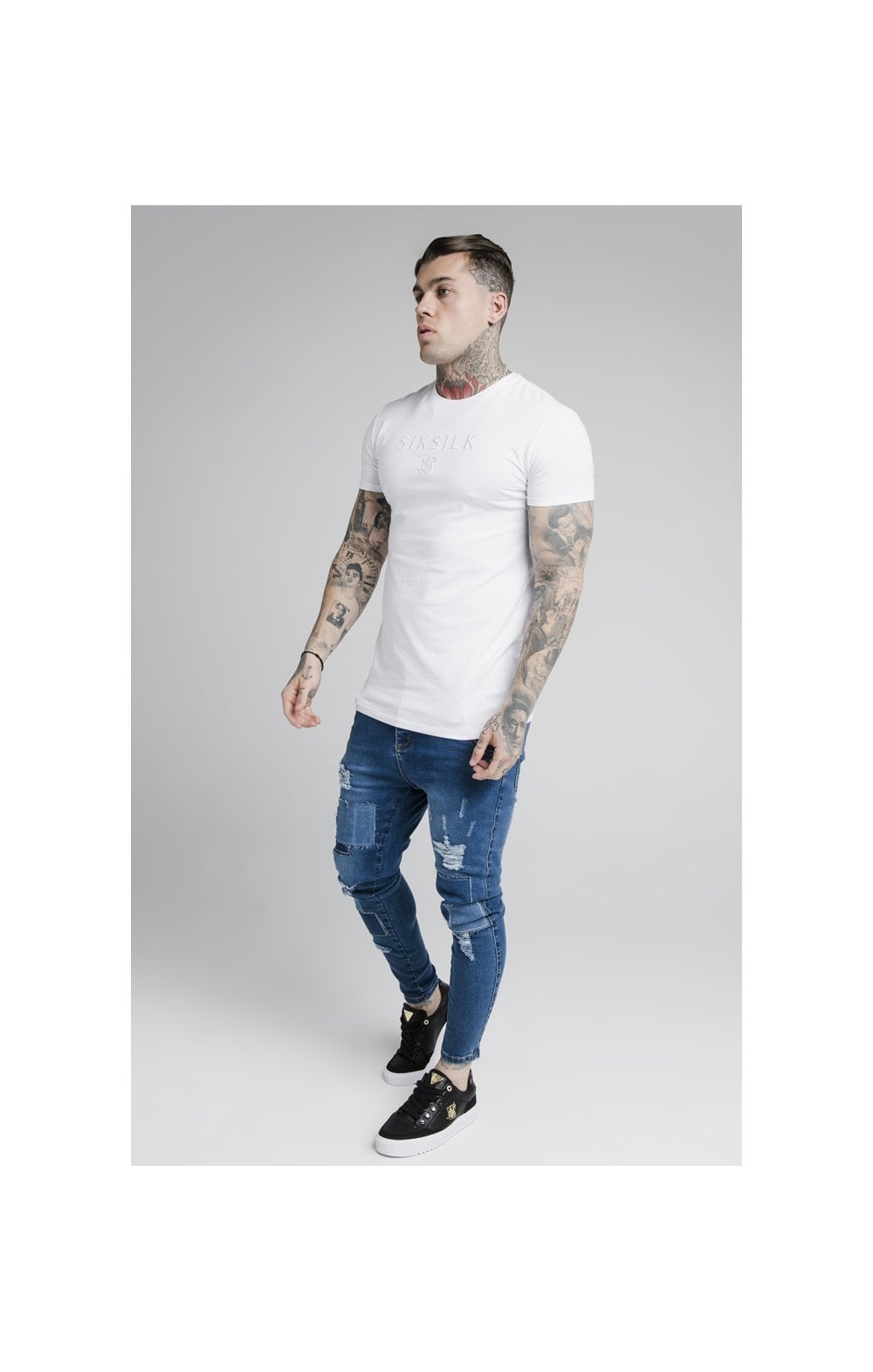 Load image into Gallery viewer, SikSilk S/S Astro Gym Tee - White (3)