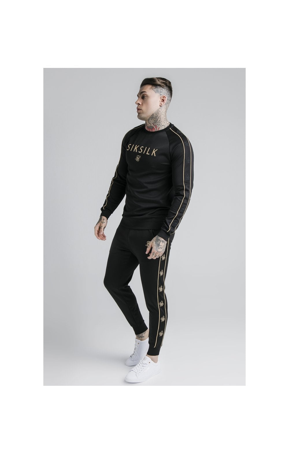 Load image into Gallery viewer, SikSilk L/S Astro Crew Sweat - Black &amp; Gold (5)