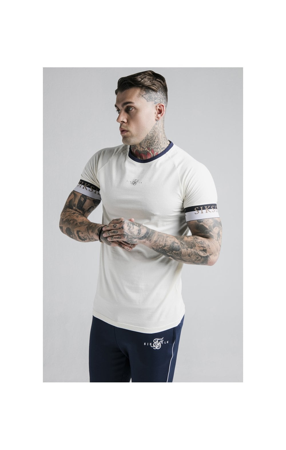 Load image into Gallery viewer, SikSilk Deluxe Ringer Tech Tee - Off White
