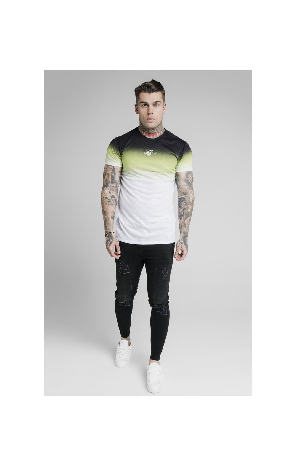Load image into Gallery viewer, SikSilk High Fade Tee – Tri Neon (3)