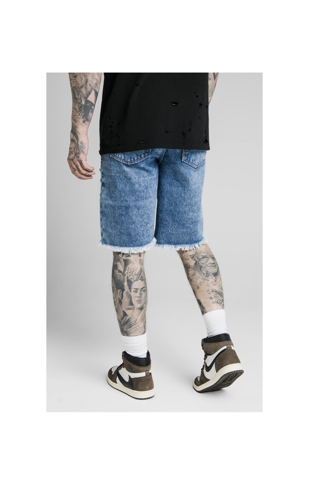 Load image into Gallery viewer, SikSilk Relaxed Floral Pixel Denim Shorts – Midstone (1)