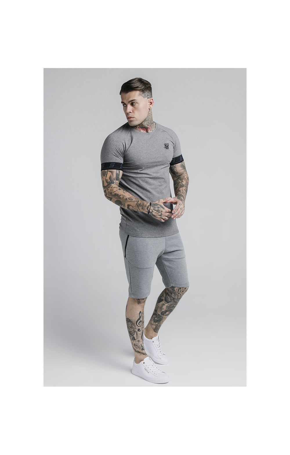 Load image into Gallery viewer, SikSilk S/S Exhibit Tech Tee - Grey Marl (5)