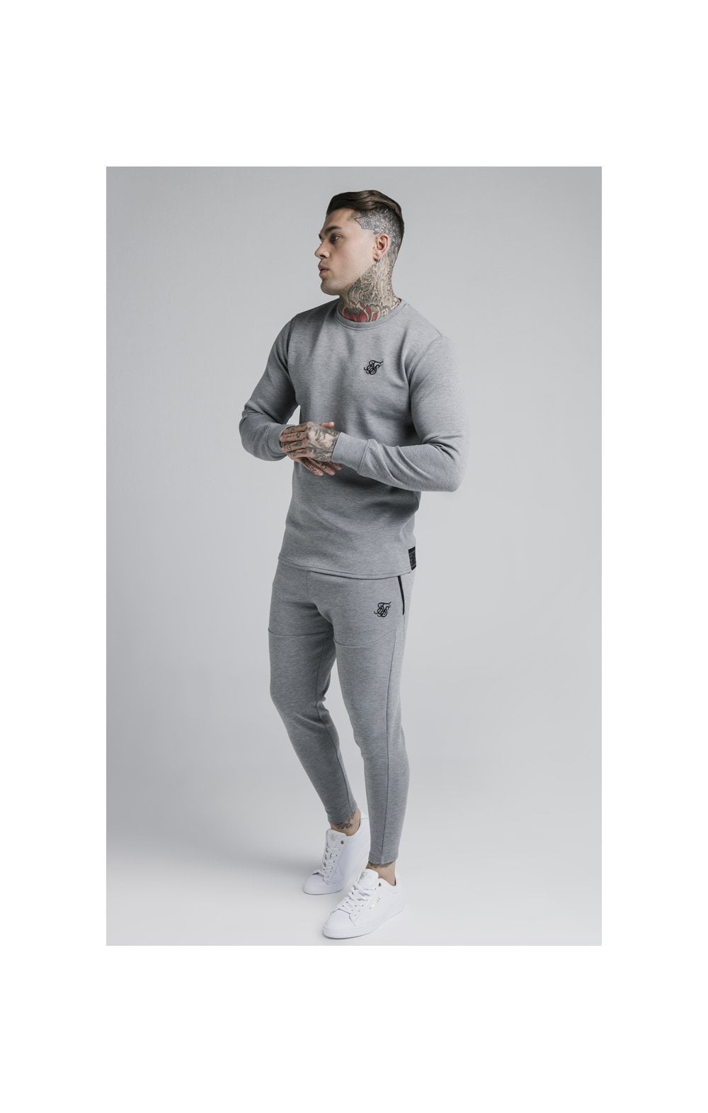 Load image into Gallery viewer, SikSilk L/S Exhibit Sweater - Grey Marl (5)
