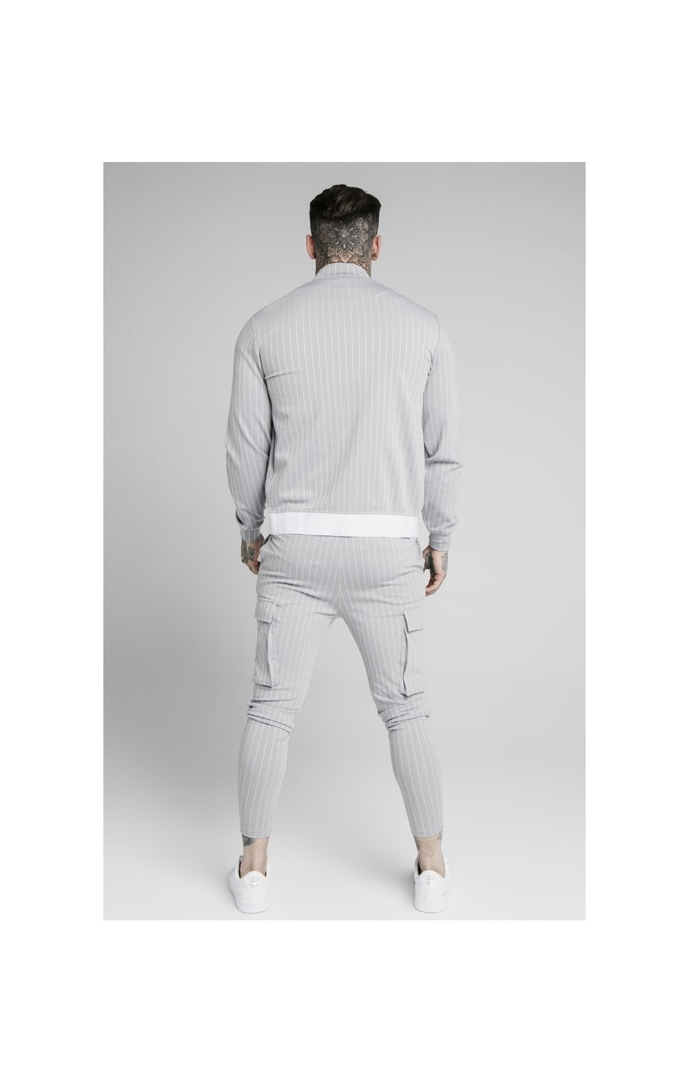 Load image into Gallery viewer, SikSilk Dual Stripe Cargo Pant - Grey &amp; White (3)