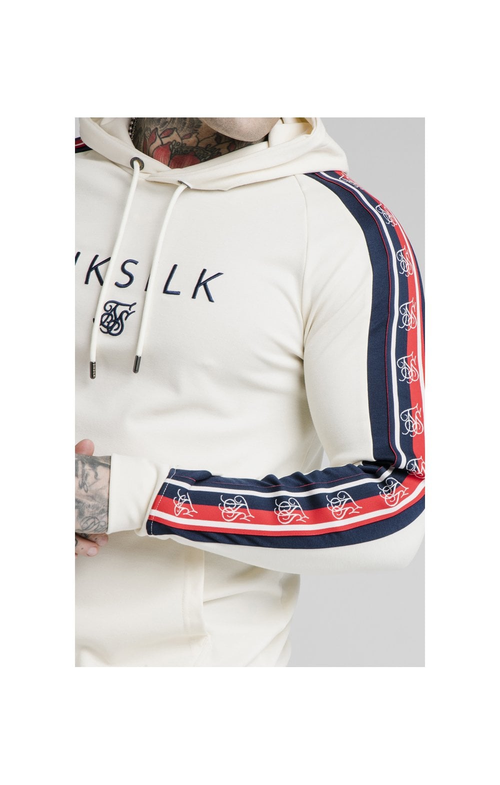 Load image into Gallery viewer, SikSilk Overhead Retro Tape Hoodie - Off White (1)