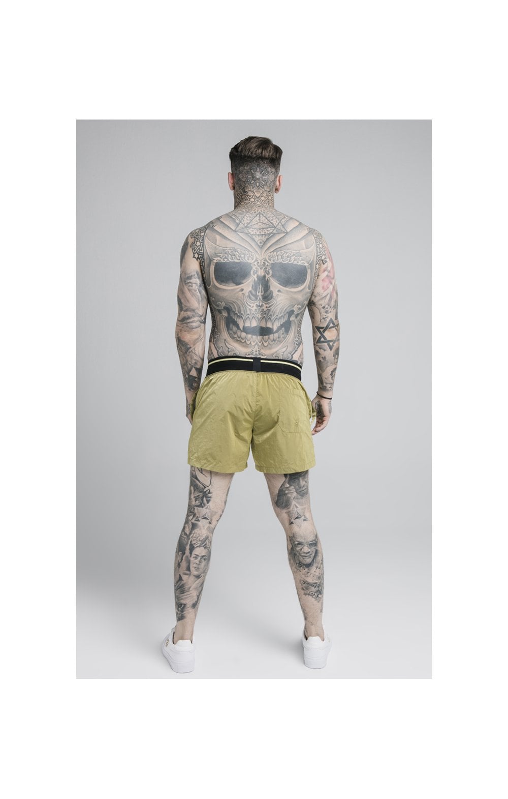 Load image into Gallery viewer, SikSilk Adapt Crushed Nylon Swim Shorts - Khaki (3)