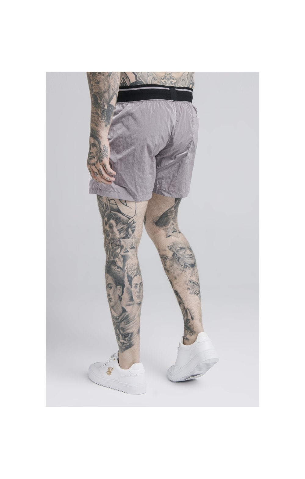 Load image into Gallery viewer, SikSilk Adapt Crushed Nylon Swim Shorts - Grey (1)