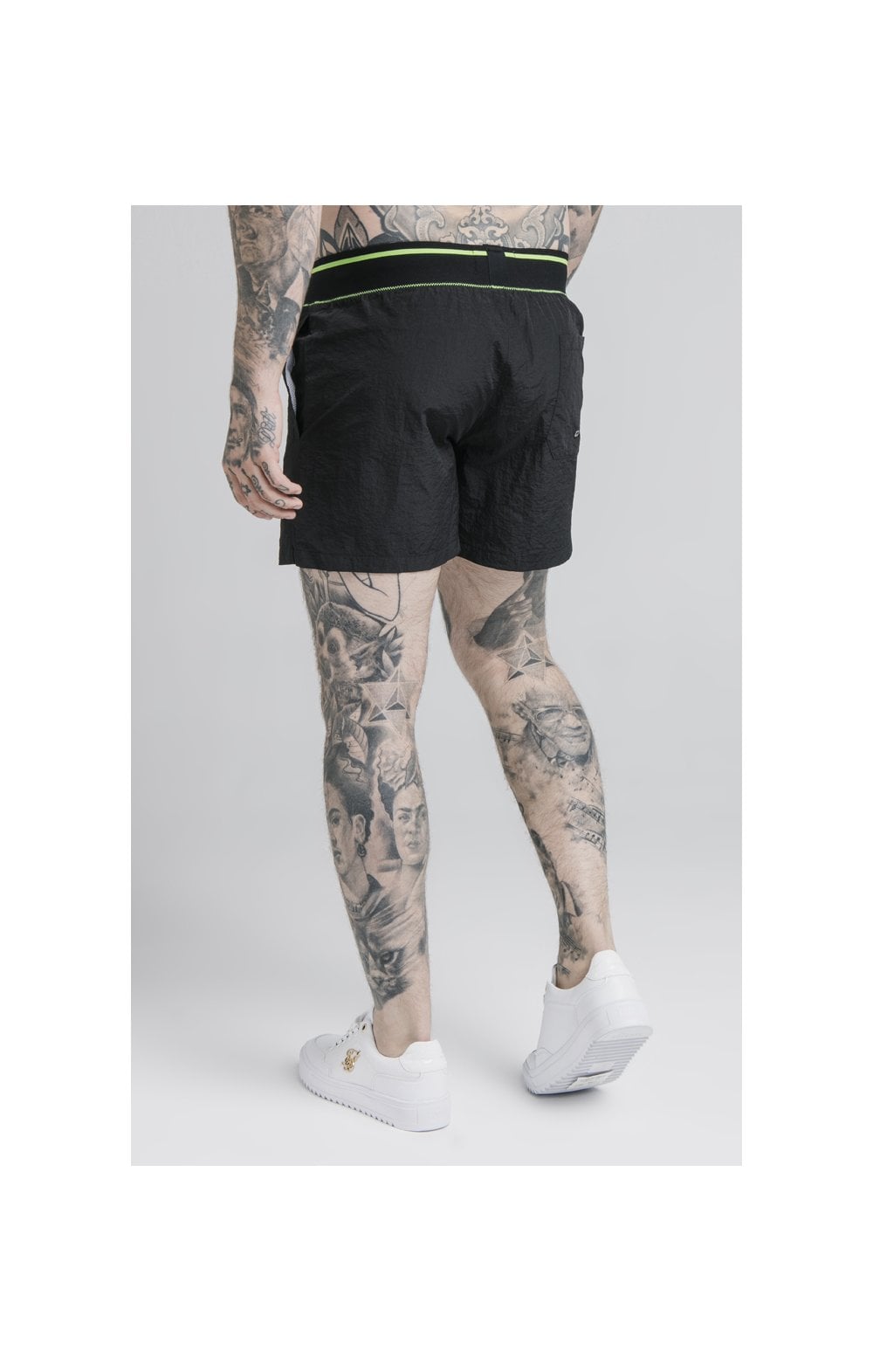 Load image into Gallery viewer, SikSilk Adapt Crushed Nylon Swim Shorts - Black (1)