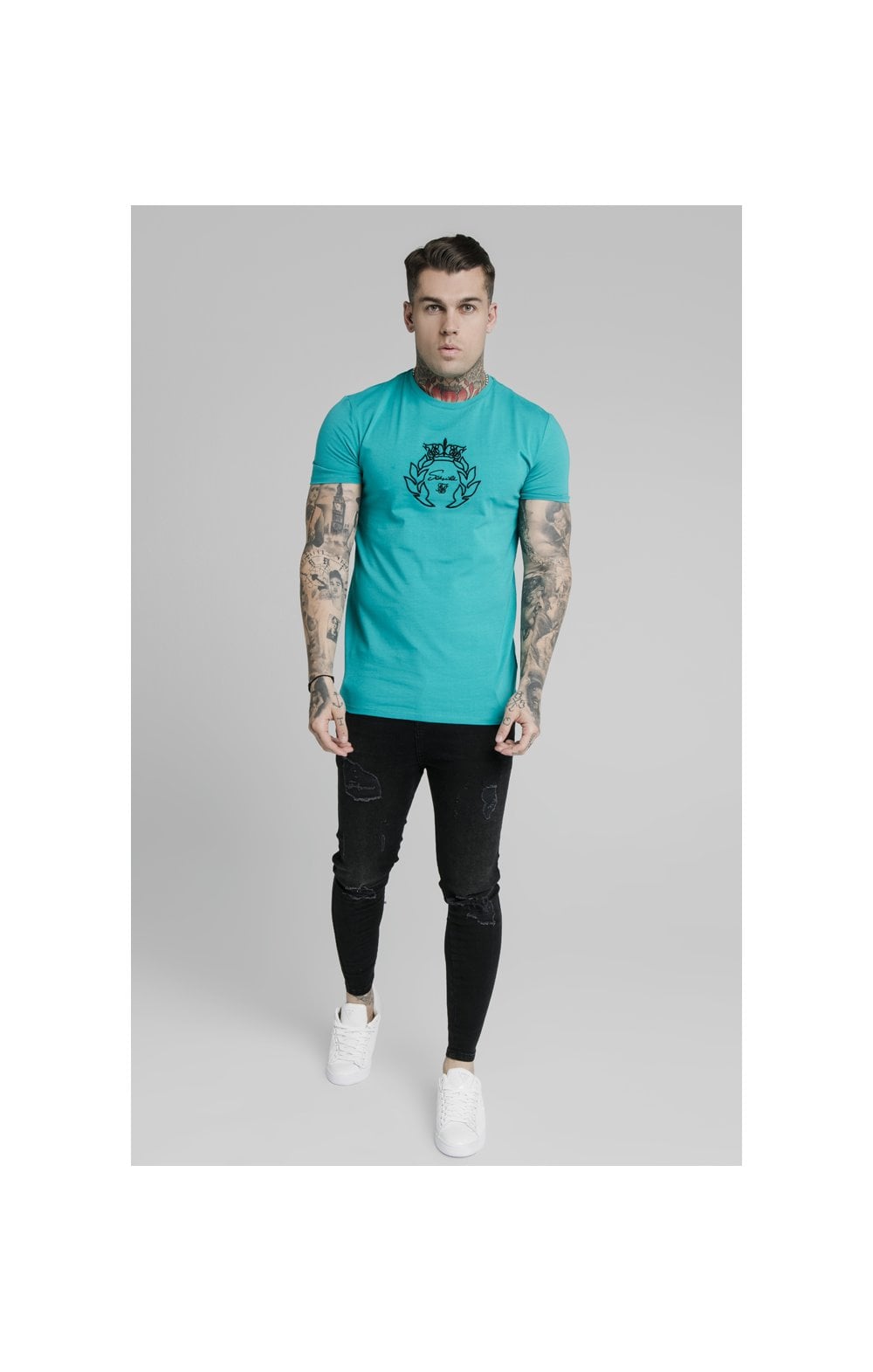 Load image into Gallery viewer, SikSilk S/S Azure Prestige Gym Tee - Teal (2)