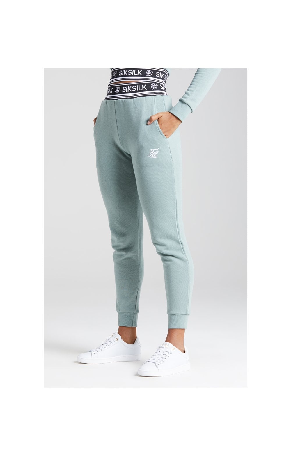 Load image into Gallery viewer, SikSilk Logo Ribbed Track Pant - Sage (1)