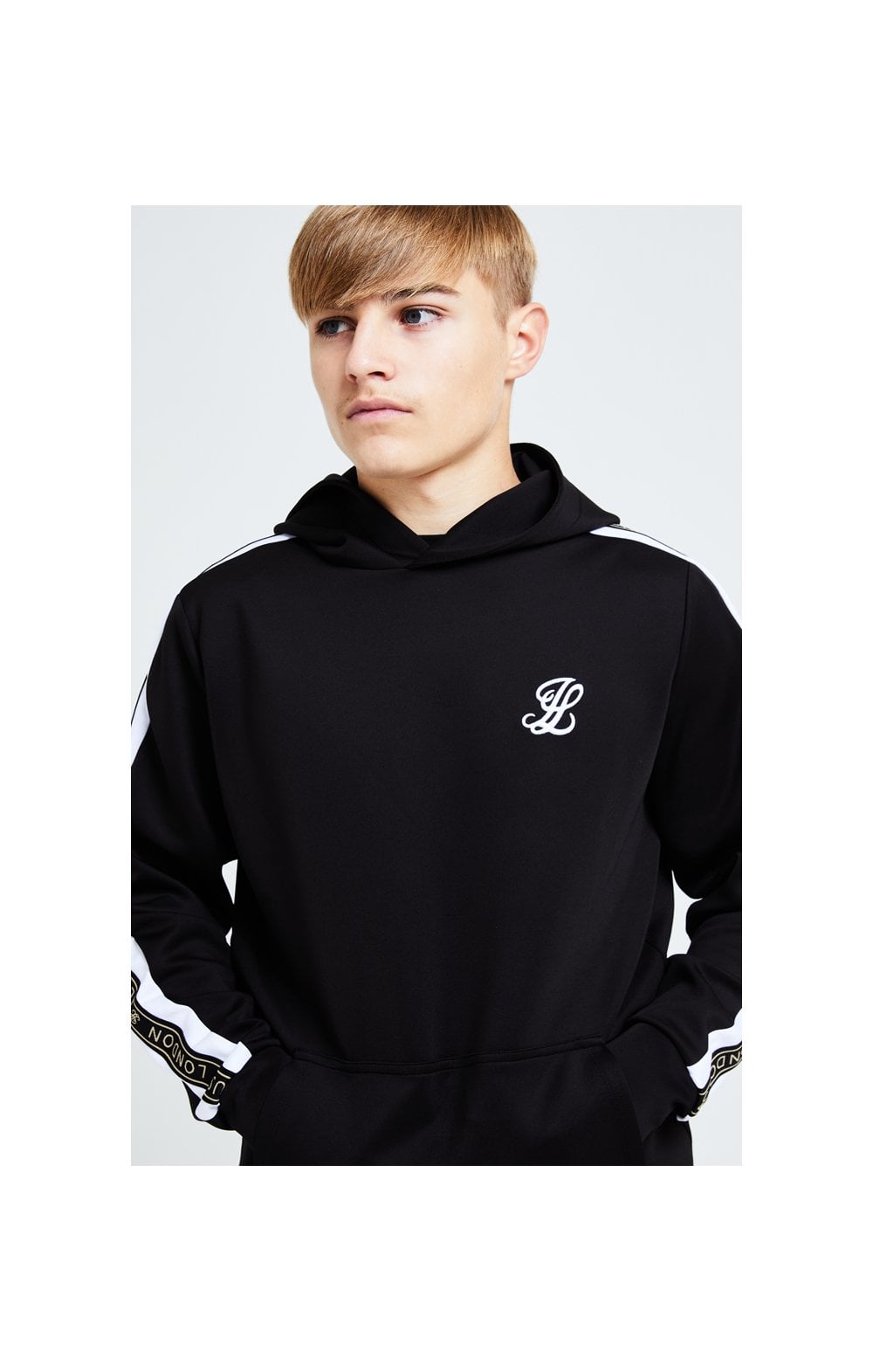 Load image into Gallery viewer, Illusive London Diverge Overhead Hoodie - Black Gold &amp; White (1)