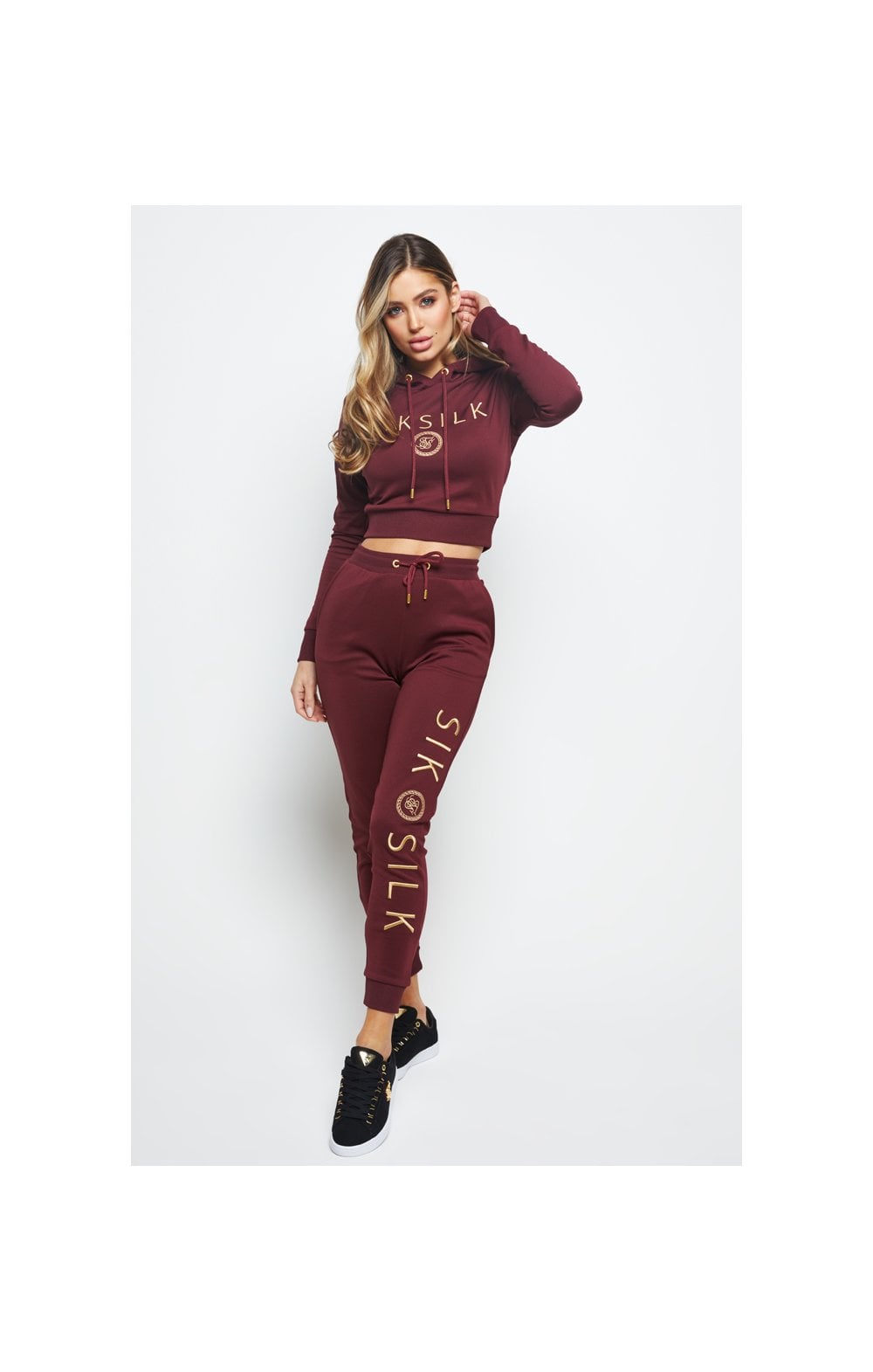 Load image into Gallery viewer, SikSilk Eyelet Mesh Track Top - Burgundy (3)