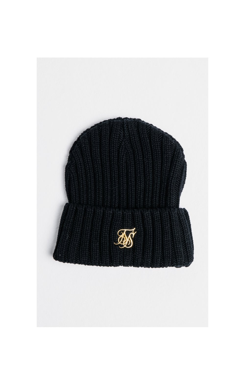 Load image into Gallery viewer, SikSilk Rib Cuff Knit Beanie - Black &amp; Gold
