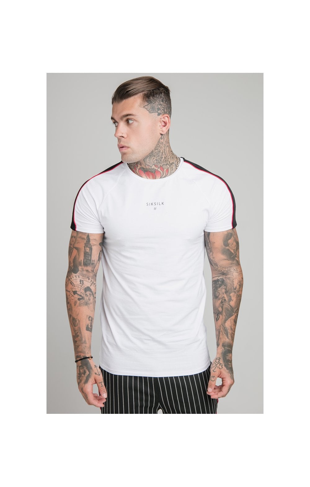 Load image into Gallery viewer, SikSilk Imperial Raglan Gym Tee - White