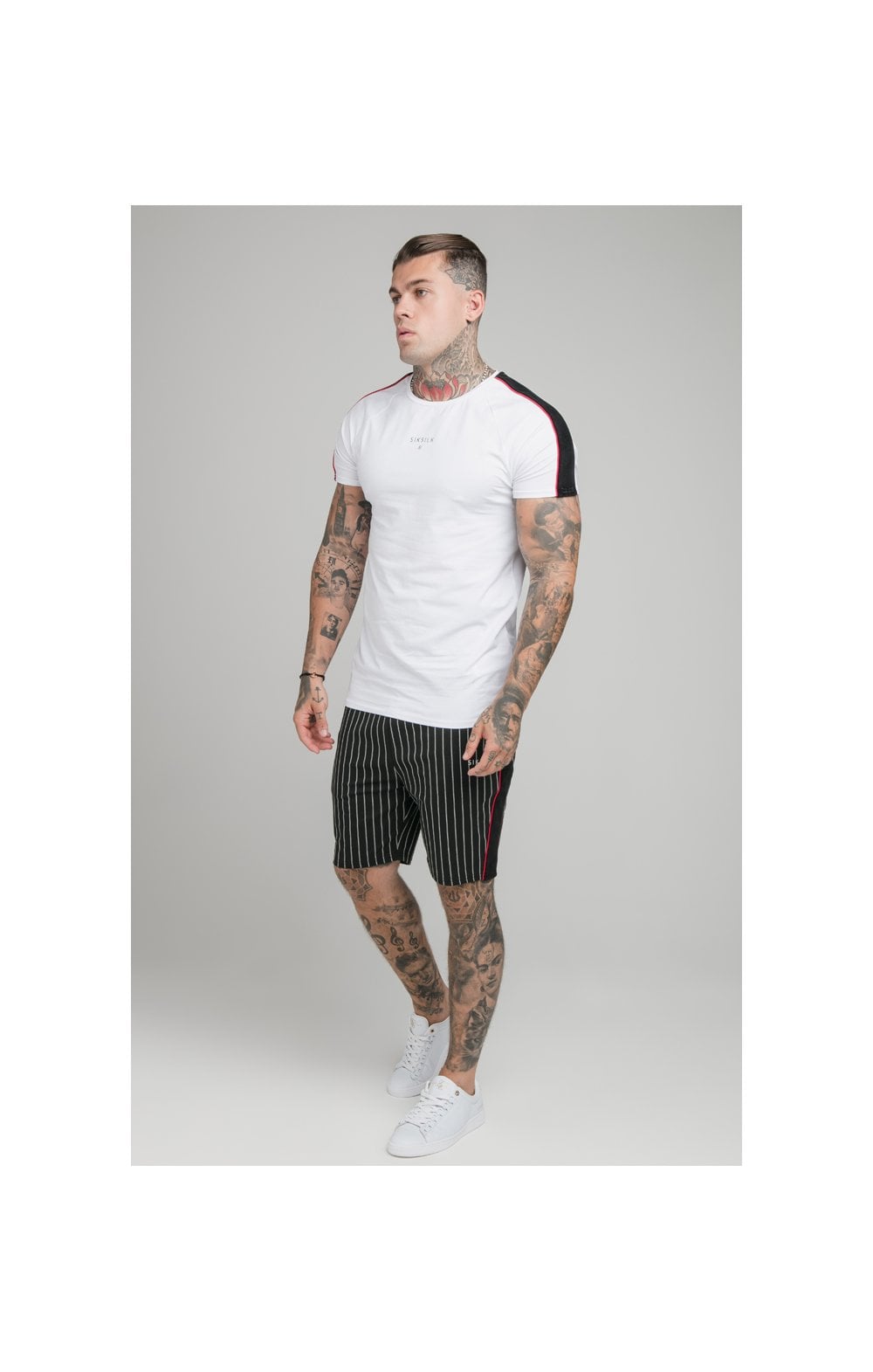 Load image into Gallery viewer, SikSilk Imperial Raglan Gym Tee - White (4)