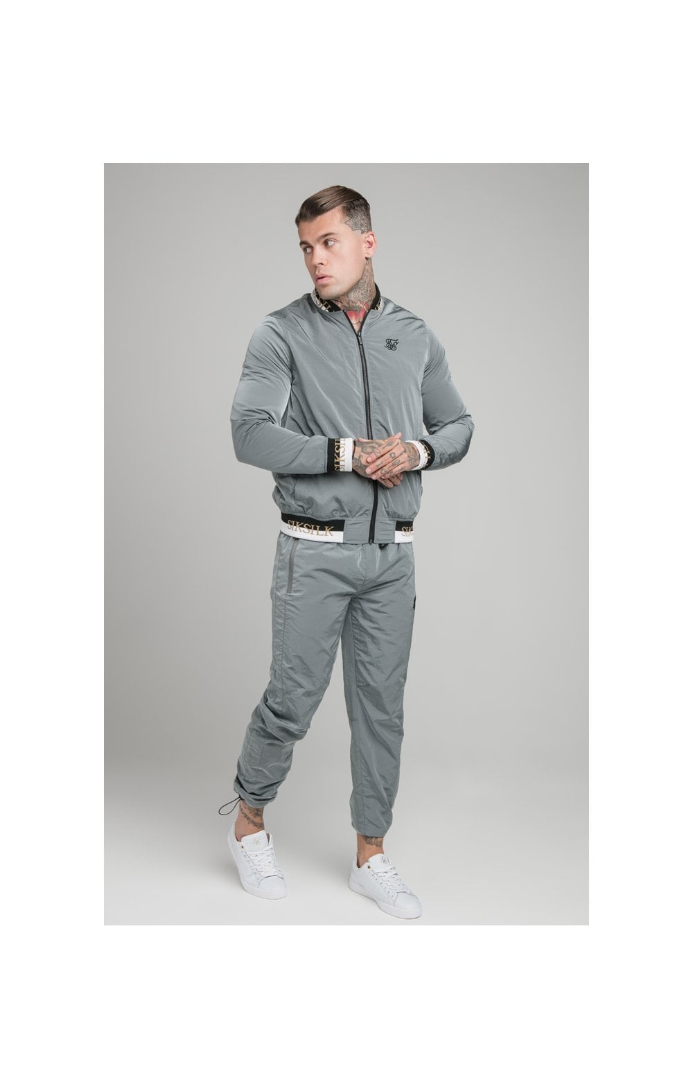 Load image into Gallery viewer, SikSilk Crushed Nylon Pants - Grey (3)