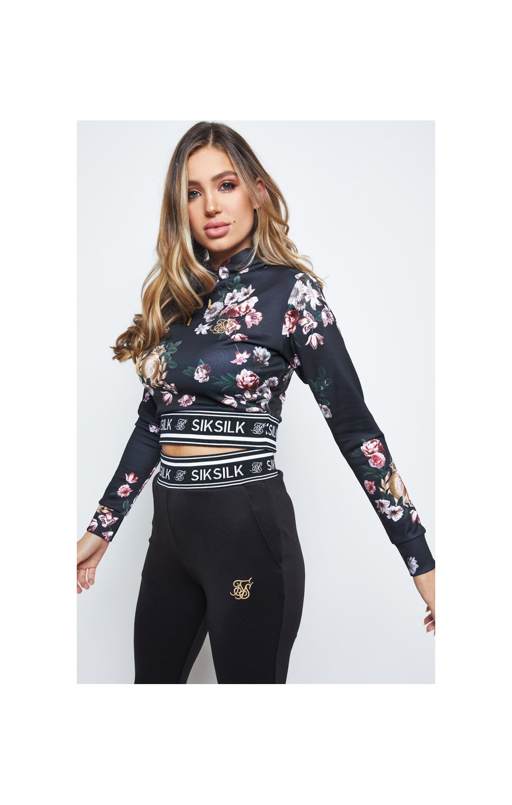 Load image into Gallery viewer, SikSilk Prestige Floral Track Top - Black (2)