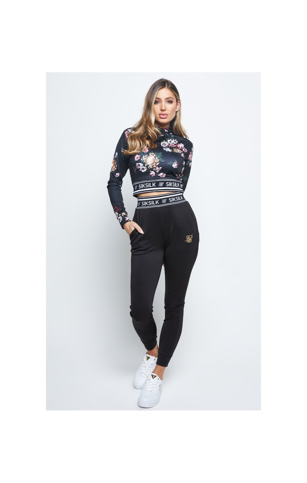 Load image into Gallery viewer, SikSilk Prestige Floral Track Top - Black (3)