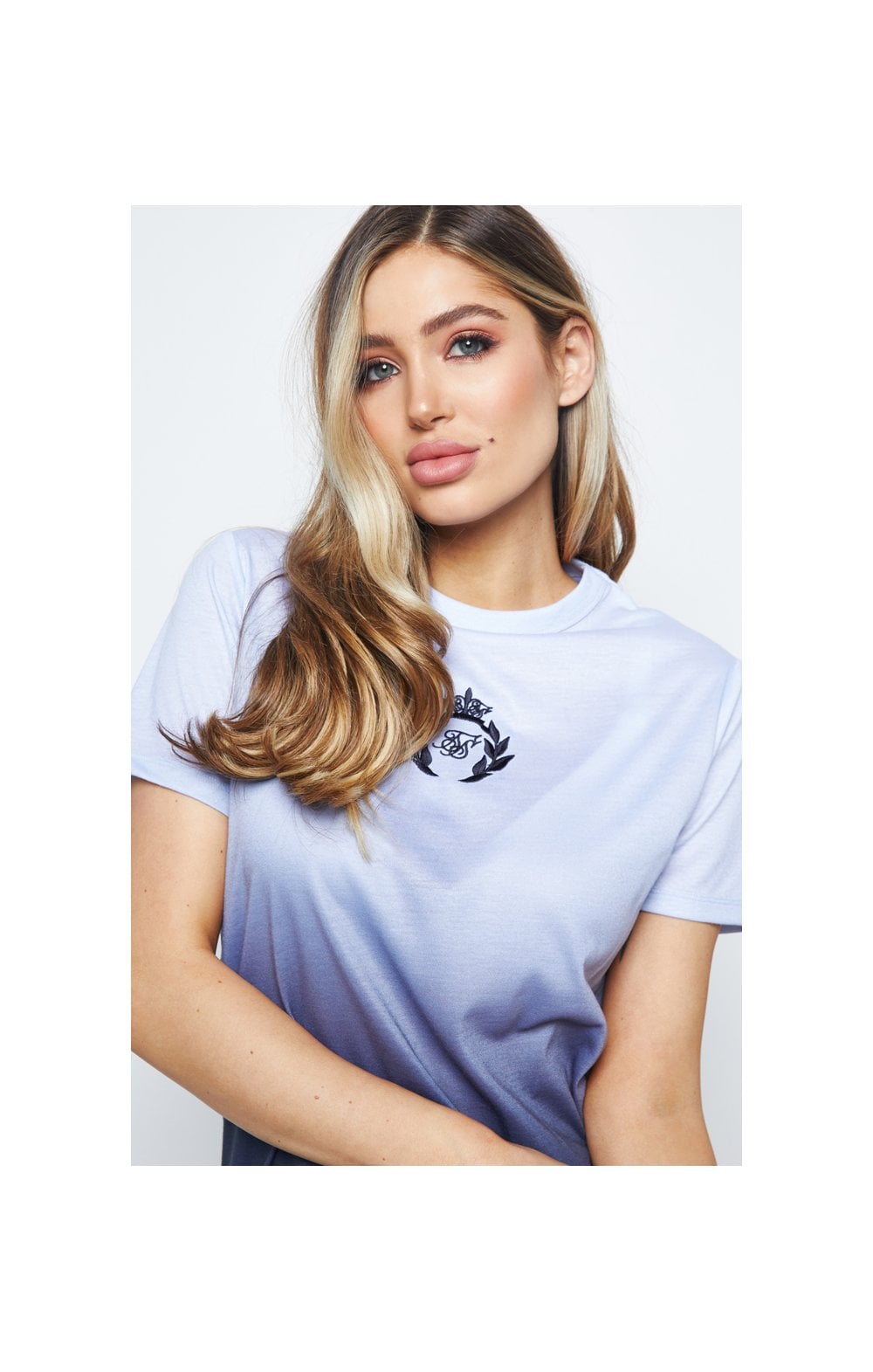 Load image into Gallery viewer, SikSilk Gravity Fade Tee Dress - Navy &amp; Grey