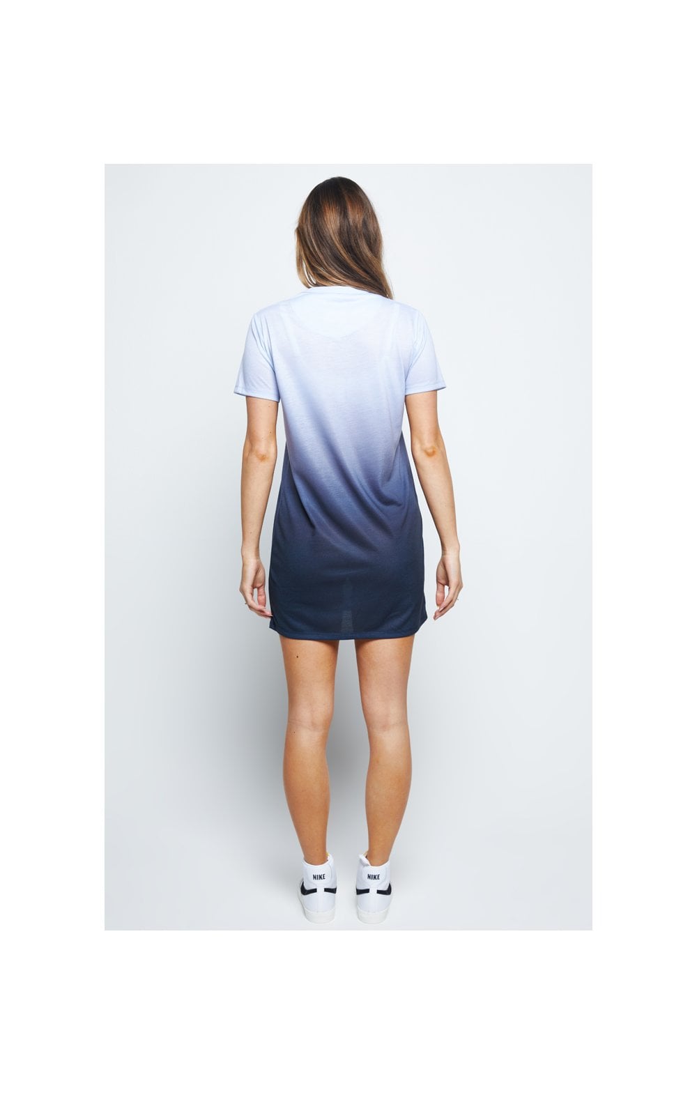Load image into Gallery viewer, SikSilk Gravity Fade Tee Dress - Navy &amp; Grey (3)