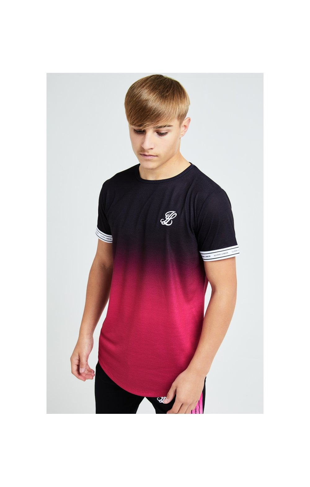 Load image into Gallery viewer, Illusive London Flux S/S Tech Tee - Black &amp; Pink (1)