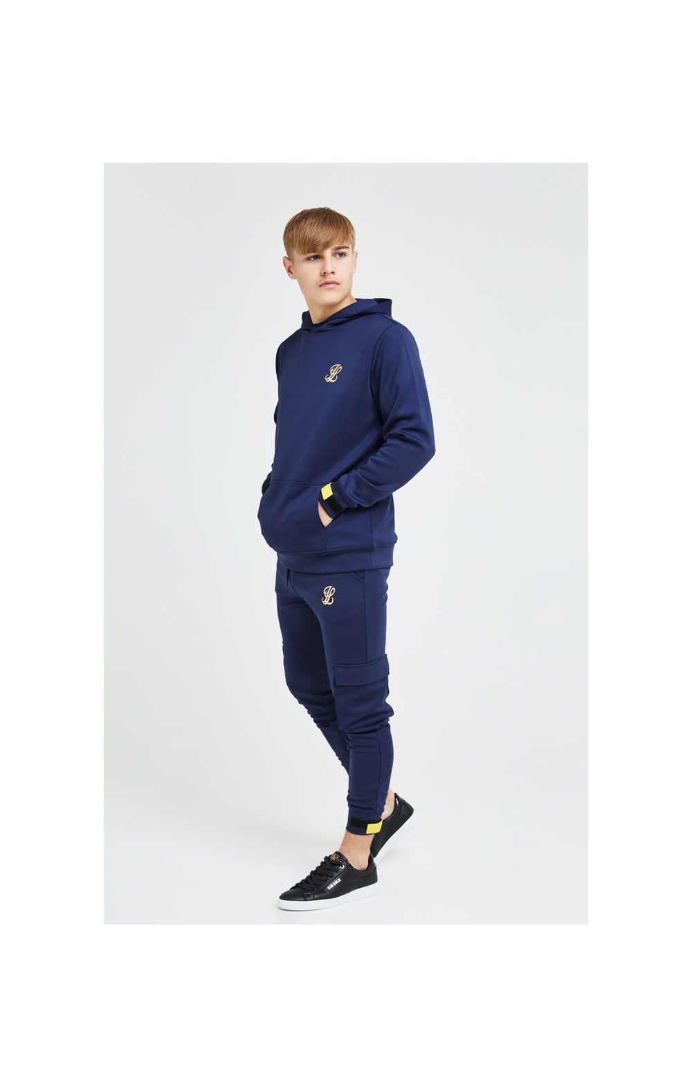 Load image into Gallery viewer, Illusive London Element Overhead Hoodie - Navy Gold &amp; Yellow (1)