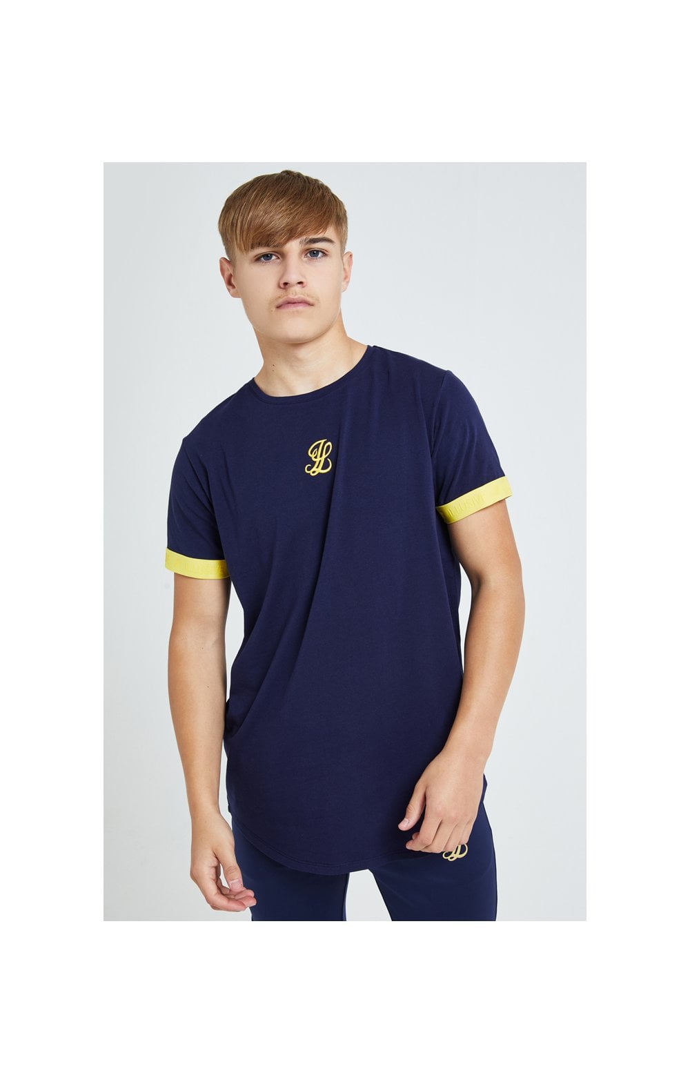 Load image into Gallery viewer, Illusive London Element S/S Tech Tee - Navy Gold &amp; Yellow (1)