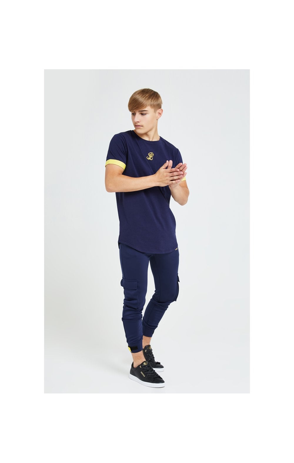 Load image into Gallery viewer, Illusive London Element S/S Tech Tee - Navy Gold &amp; Yellow (5)
