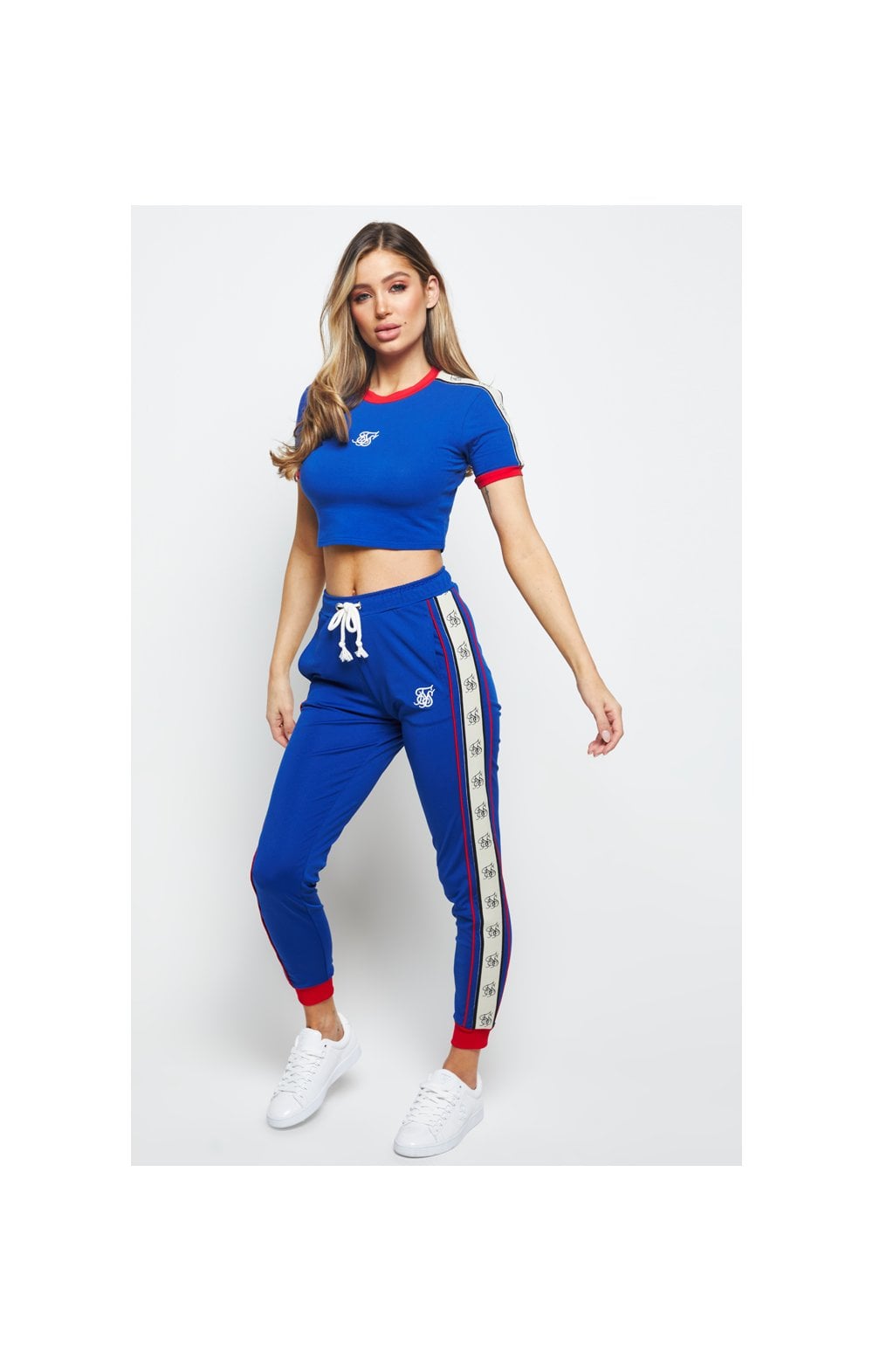 Load image into Gallery viewer, SikSilk Premium Tape Track Pants – Blue (4)