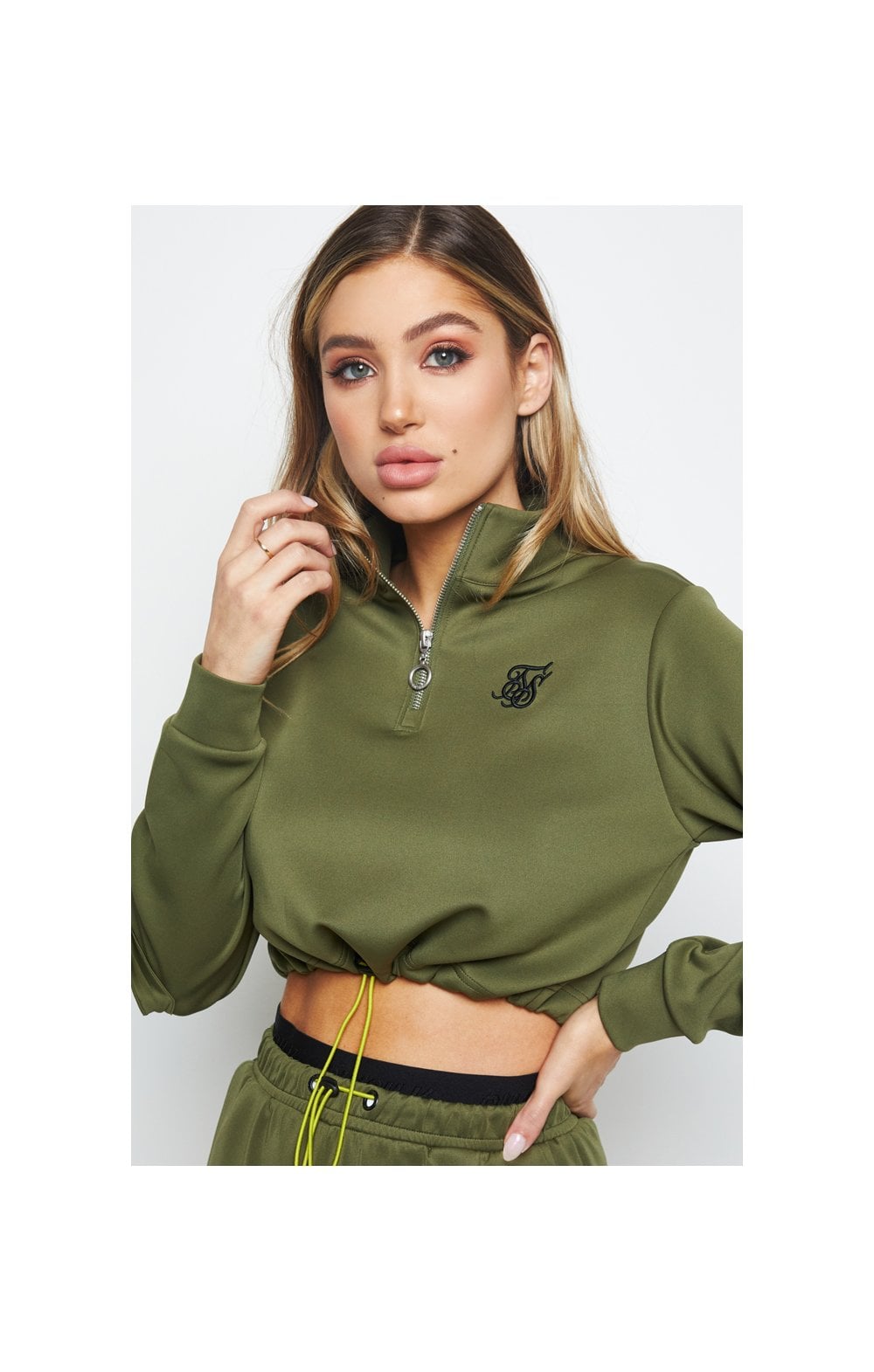 Load image into Gallery viewer, SikSilk Cargo Pocket Track Top - Khaki (1)