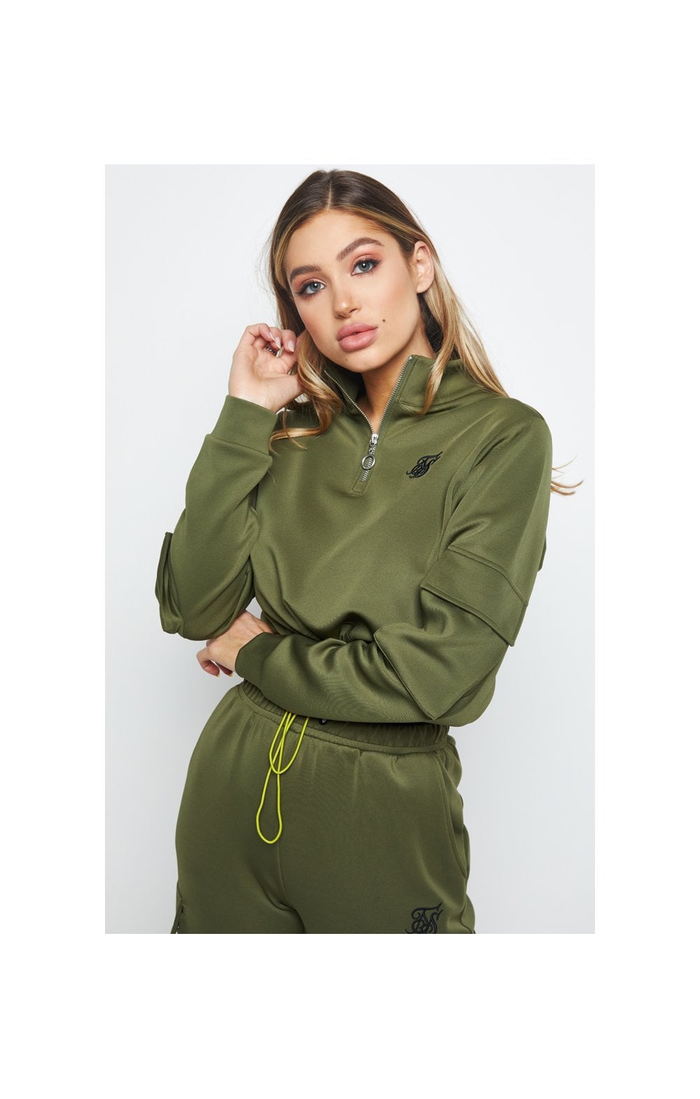 Load image into Gallery viewer, SikSilk Cargo Pocket Track Top - Khaki