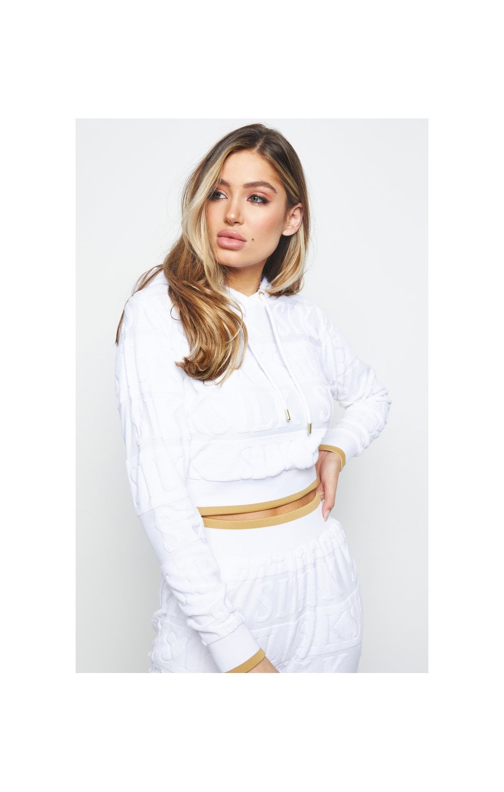 Load image into Gallery viewer, SikSilk Inverse Cropped Hoodie - White (2)