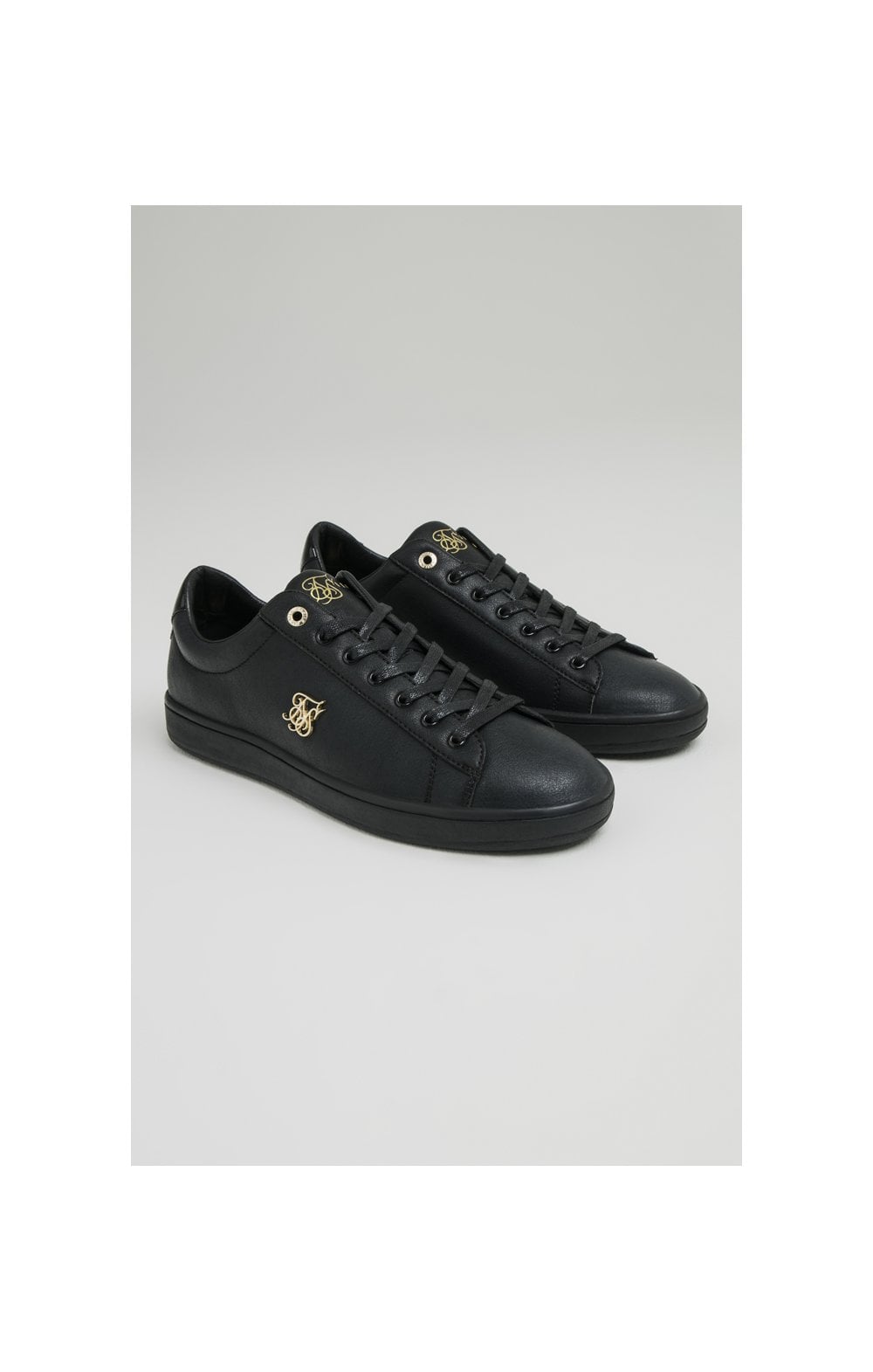 Load image into Gallery viewer, Black Low-Top Casual Trainer With Metal Logo (3)