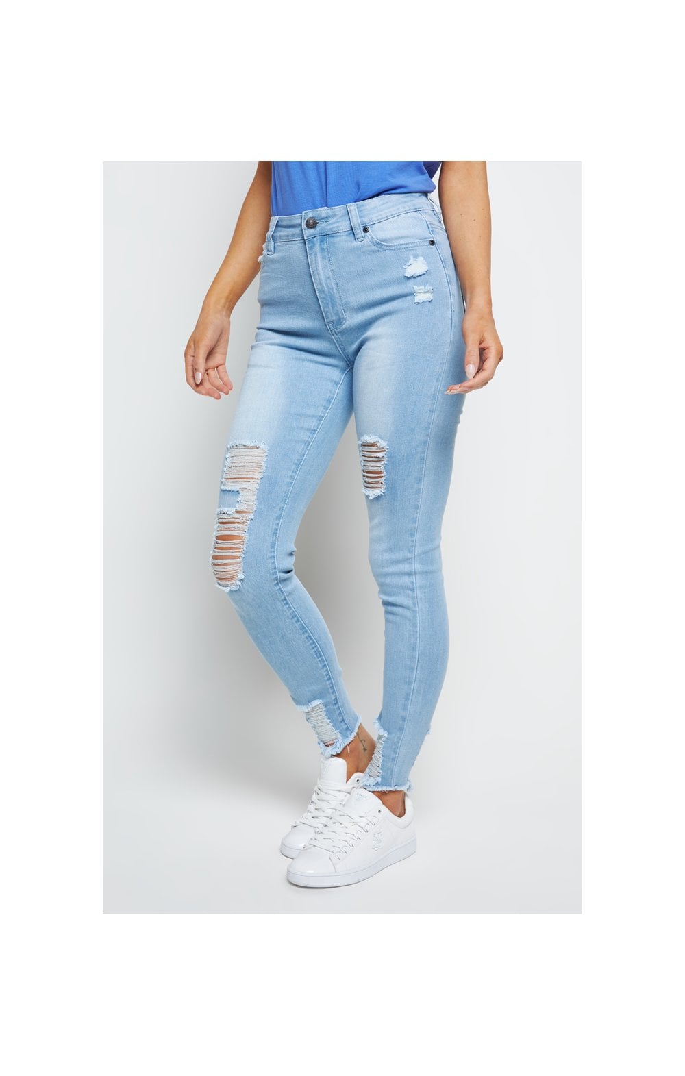 Load image into Gallery viewer, SikSilk Distressed Skinny Jeans - Ice Blue (3)