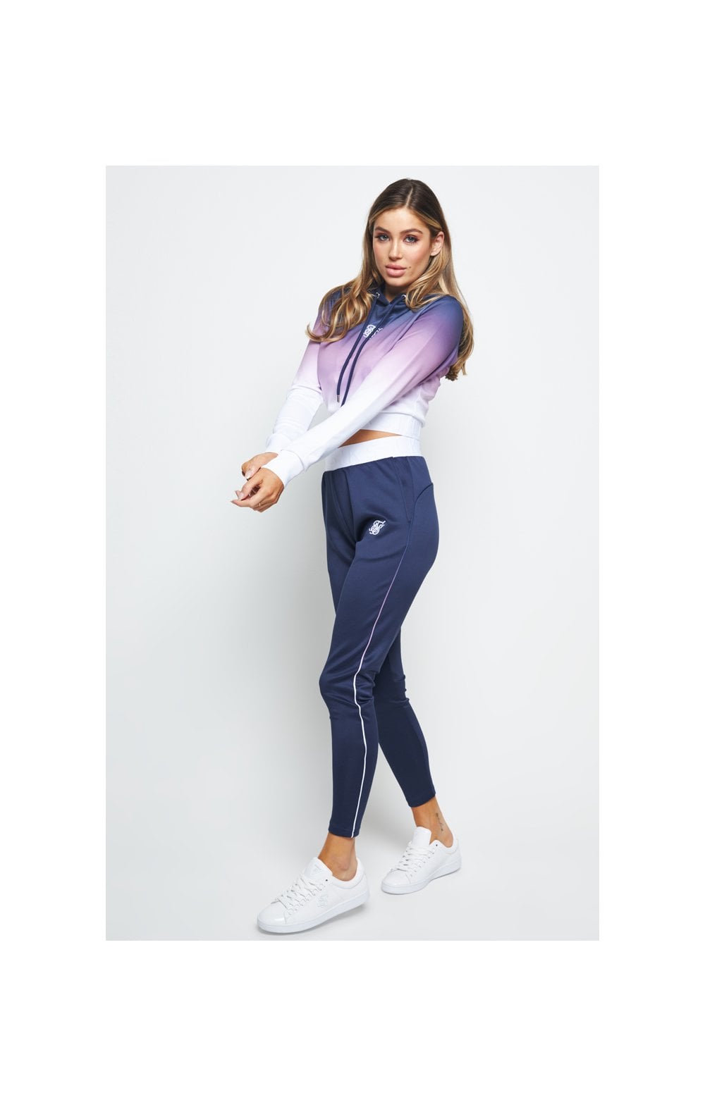 Load image into Gallery viewer, SikSilk Violet Fade Track Top - Violet &amp; Navy (3)