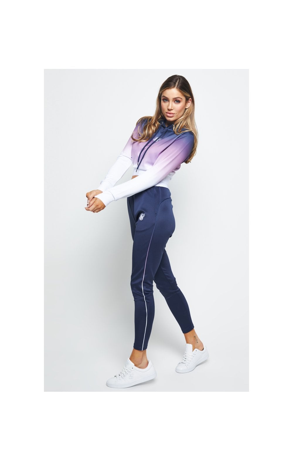 Load image into Gallery viewer, SikSilk Violet Fade Track Top - Violet &amp; Navy (6)