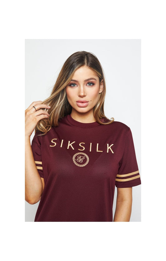 SikSilk Mesh T-Shirt Dress - Burgundy