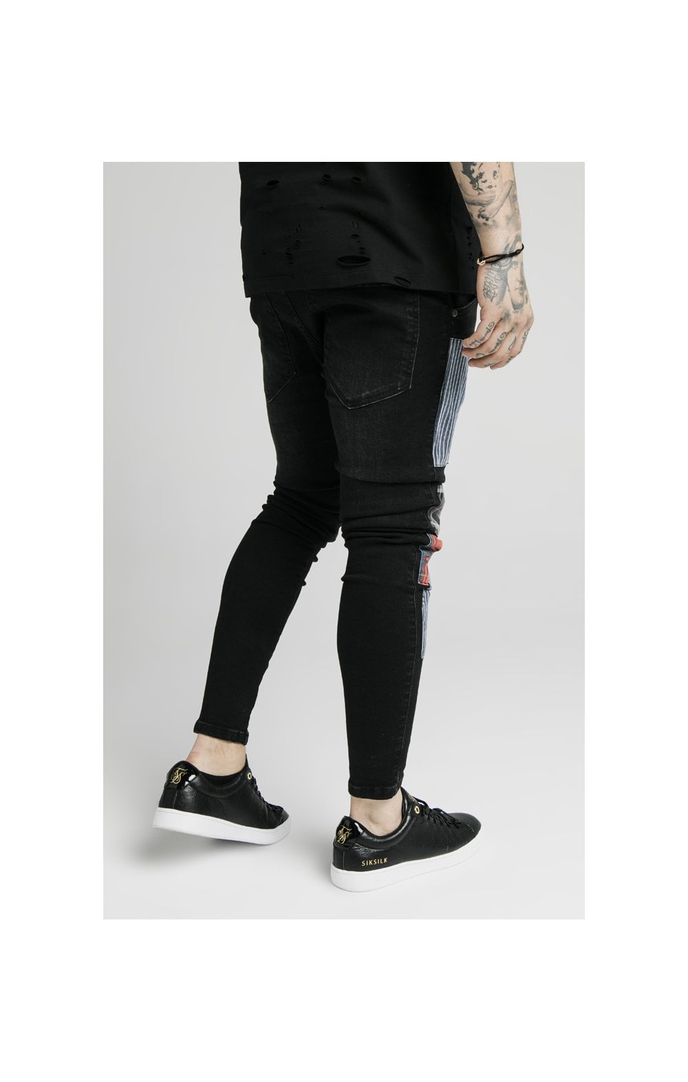 Load image into Gallery viewer, SikSilk Low Rise Fusion Jeans – Washed Black (1)