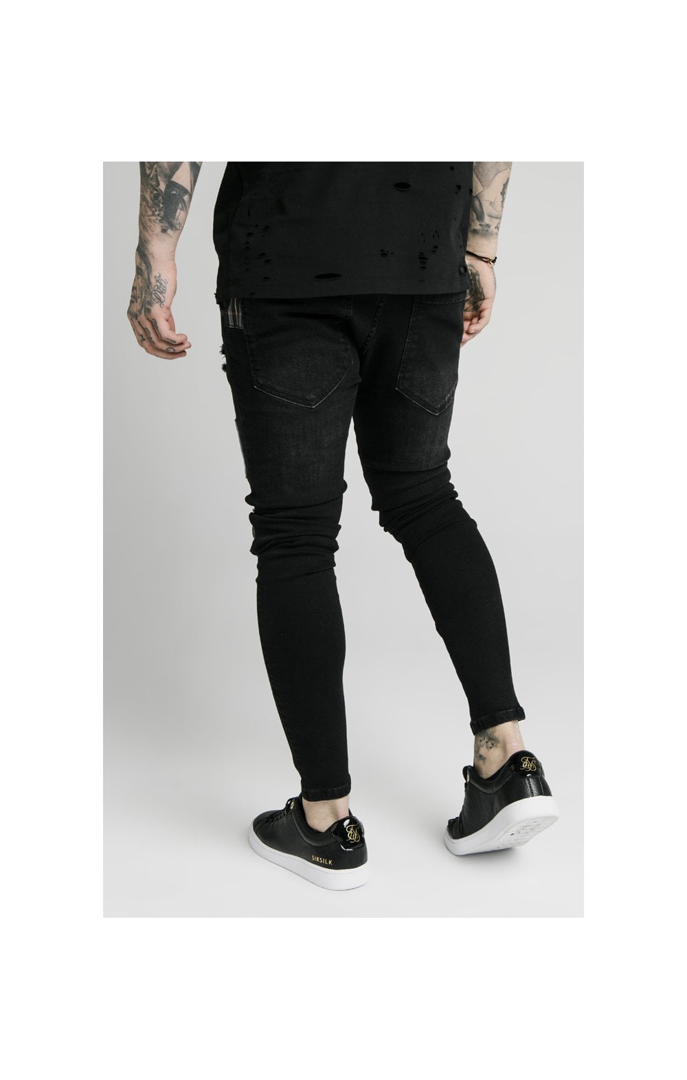 Load image into Gallery viewer, SikSilk Low Rise Fusion Jeans – Washed Black (2)