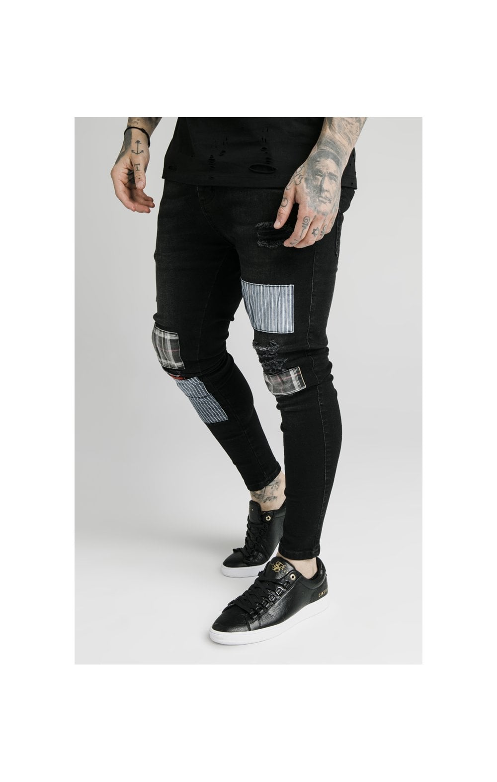 Load image into Gallery viewer, SikSilk Low Rise Fusion Jeans – Washed Black (3)