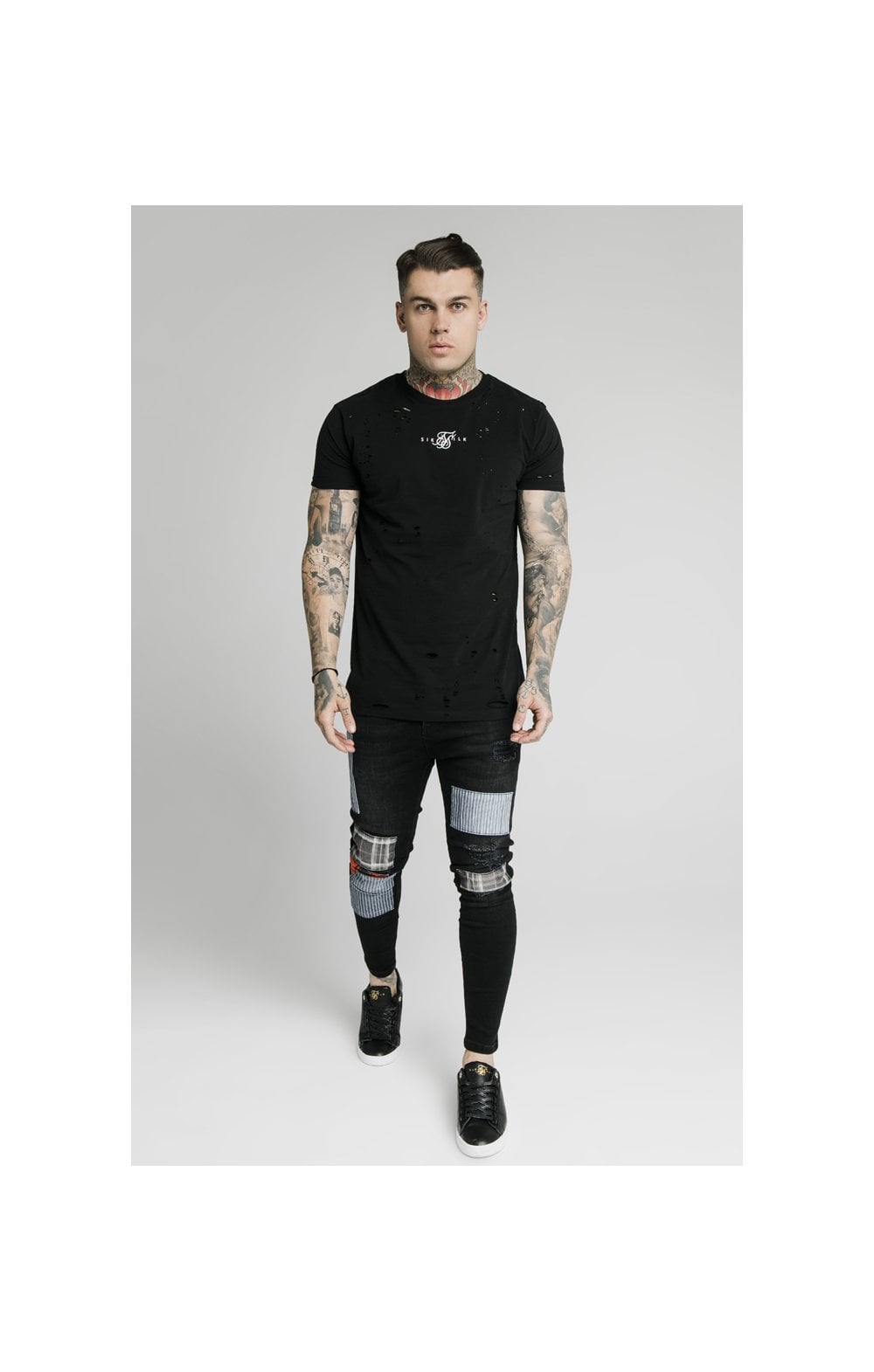 Load image into Gallery viewer, SikSilk Low Rise Fusion Jeans – Washed Black (4)