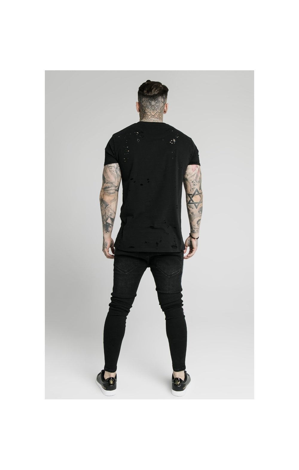 Load image into Gallery viewer, SikSilk Low Rise Fusion Jeans – Washed Black (5)