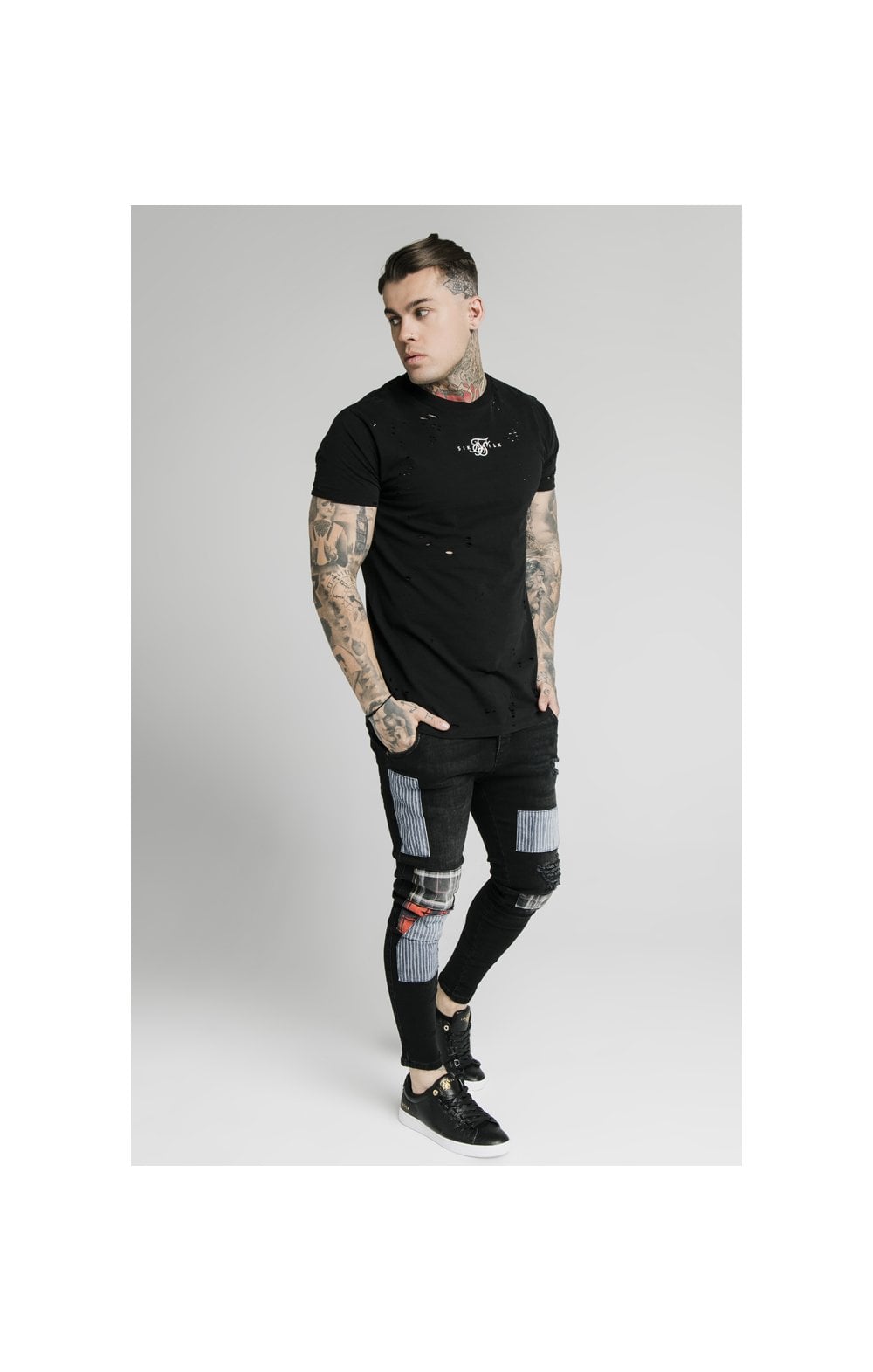 Load image into Gallery viewer, SikSilk Low Rise Fusion Jeans – Washed Black (6)