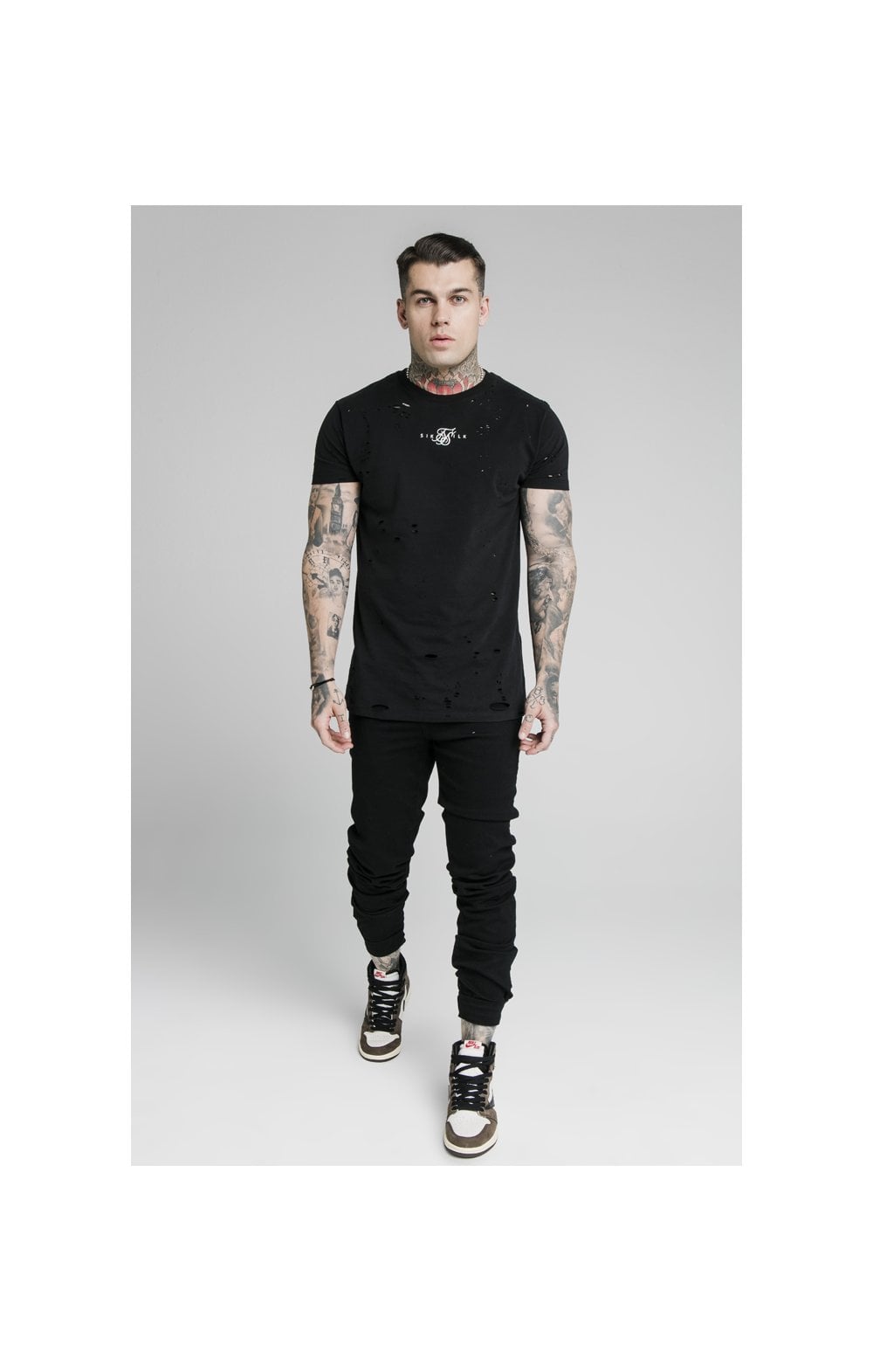Load image into Gallery viewer, SikSilk Elasticated Strap Cuff Jeans - Black (3)